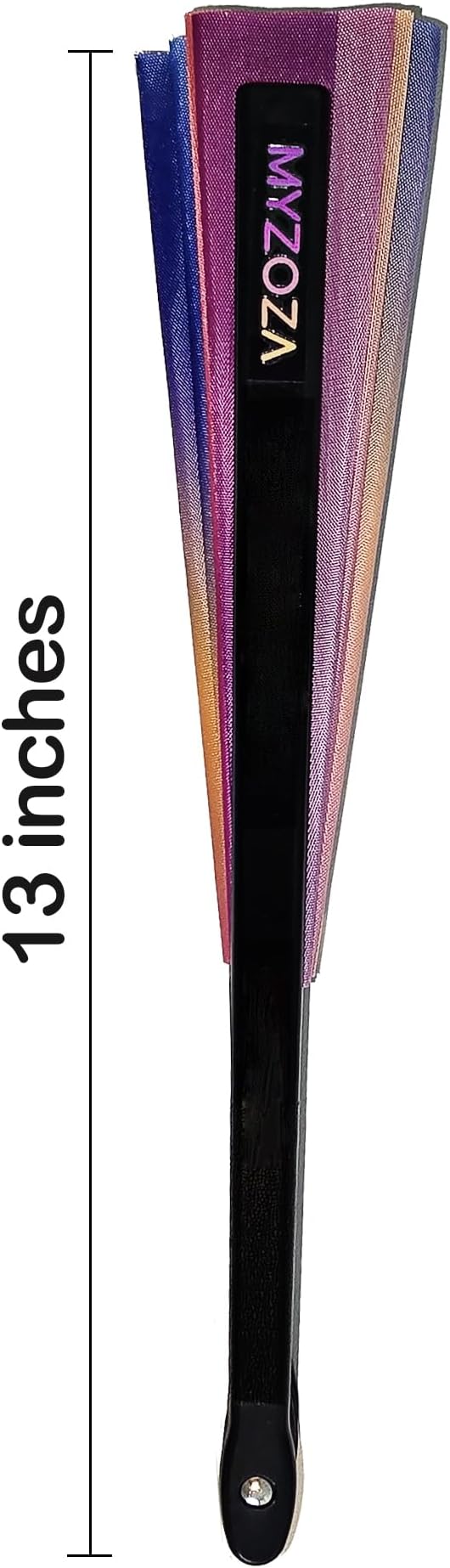 Set of Two Large Hand Foldable Fan Clack Popping Rave Festival Line Dancing Boots on the Ground New Years Mardi Gras(Ombre & Black)