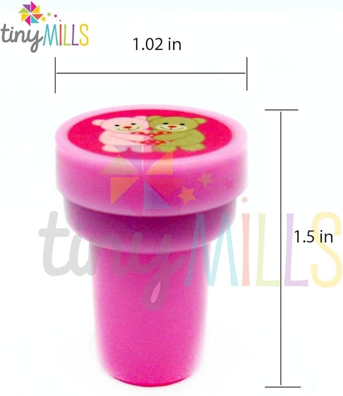 TINYMILLS Valentine’s Day Stampers for Kids 24 Pack – Cute Self-Inking Valentine Stampers for Classroom Exchange, Party Favors, Goody Bag & Treat Bag Fillers, Valentine Party Supplies