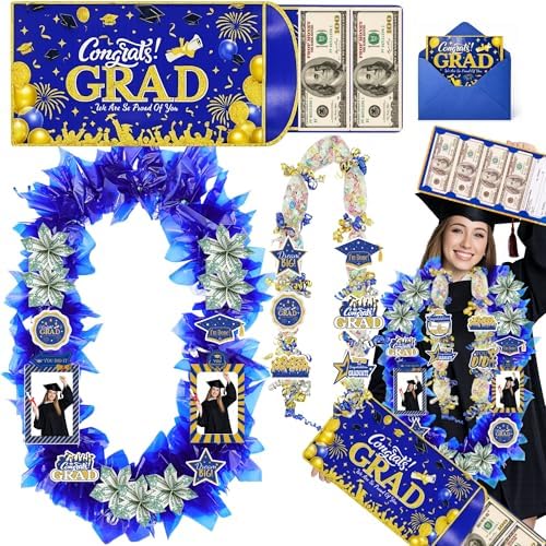 Class of 2026 Graduation Leis with Money Gift Set, 2 pcs Candy Lei Graduation Cash Holder,Personalized Graduation Gifts Money Leis with Photo Frame Congrats Grads Gift Idea for Graduate Party Supplies by Unknown