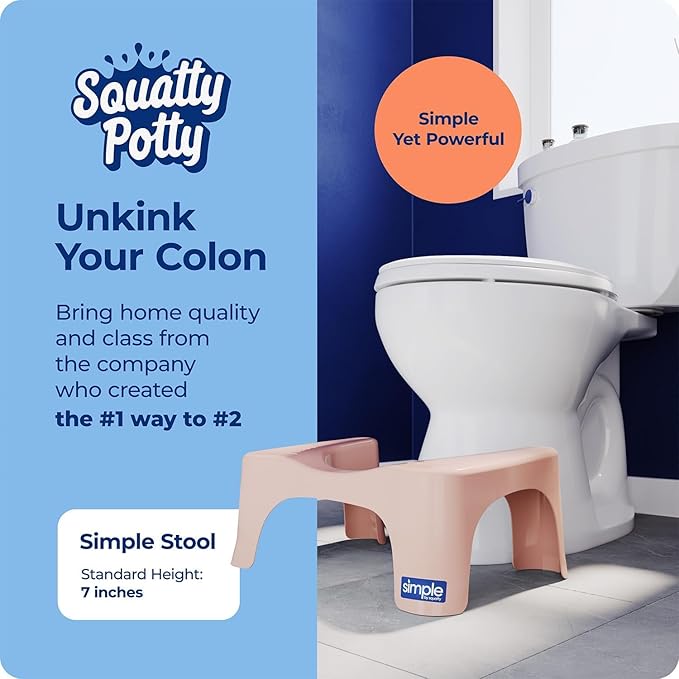 Squatty Potty Simple Toilet Stool 7-Inch in Clay – Ergonomic Bathroom Accessory for Natural Squatting Posture, Doctor Recommended, Durable Plastic Design