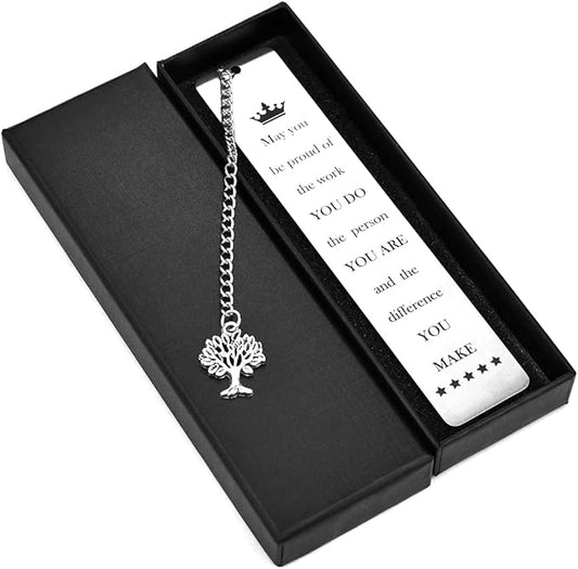 Quimoy Bookmark,Cute Metal Bookmarks for Women with Chain,Book Marks for Book Lovers Teachers Students Summer Back to School New Year Retirement Birthday Gifts Christmas Stocking Stuffers