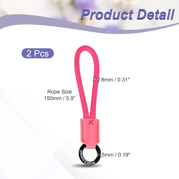 PATIKIL Handmade Cowhide Key Chain,Stylish Bag Pendant Leather Car Key Lanyard Mobile Phone Keychain Accessories, 2 Pack
