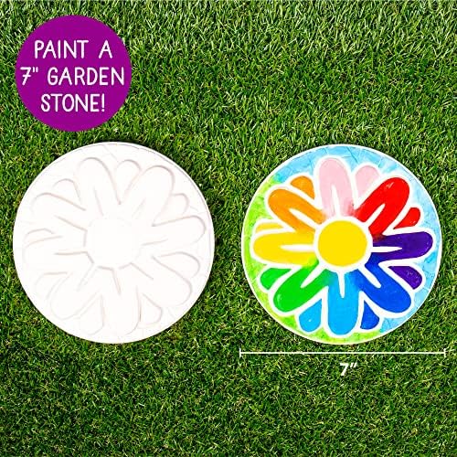 Creative Roots Mosaic Flower Garden Stepping Stone Kit, Includes 7-Inch Ceramic Stone & 6 Vibrant Paints, DIY Stepping Stone Kit for Kids Ages 6+ - Image 6