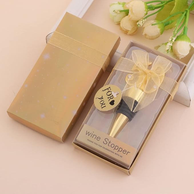 24-Pack 50 Wine Bottle Stopper for 50th Wedding Birthday Party Decoration 50 Years Old Wine Stopper Fun Gift for Wine Lovers (Gold 50th)