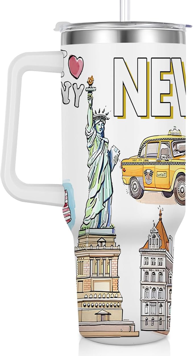 City Tumbler 40oz,Stainless Steel Water Bottle for Hot & Cold Beverages-City Gift Idea (New york)