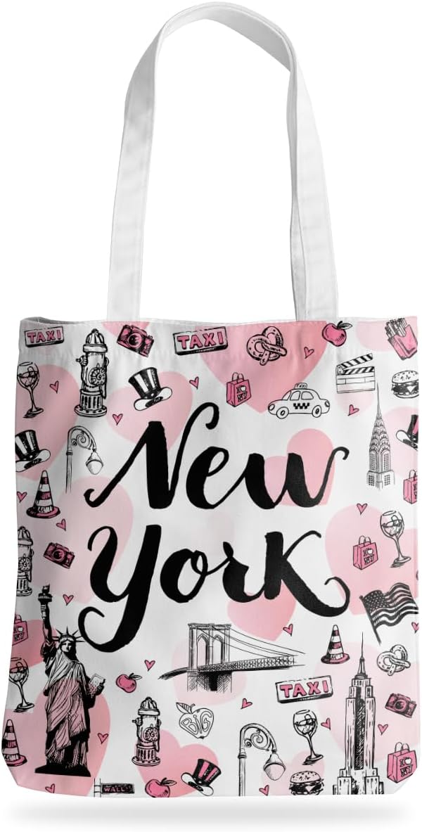 Jeilink New York Souvenirs and Gifts Beach Weekender Tote Travel Reusable Grocery Bags Girls Trip