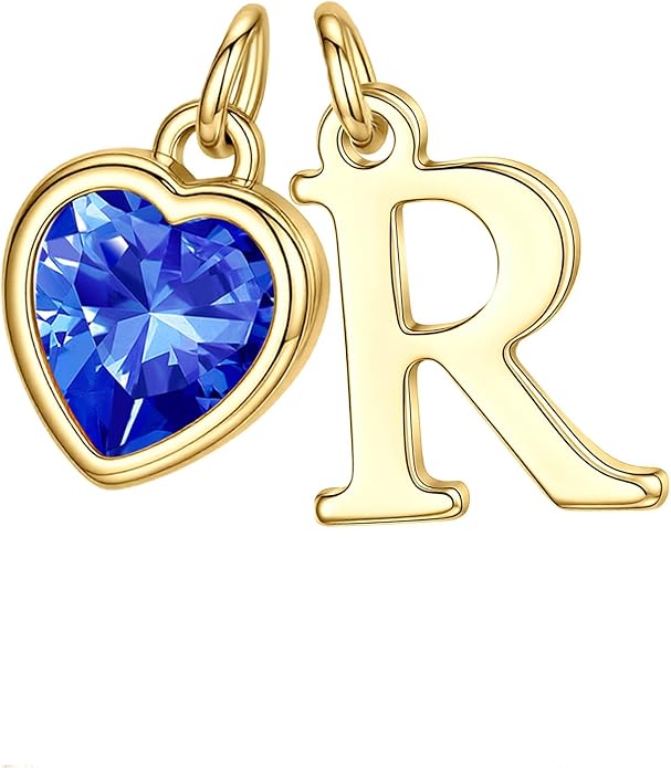 Turandoss Valentines Day Gifts for Her Trendy, Dainty 14K Gold Plated Initial A-Z Heart Birthstone Pendant Necklace Personalized Bridesmaid Birthday Valentines Jewelry Gifts for Women Girls