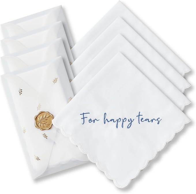 Mother of the Bride Gifts Happy Tears Wedding Handkerchief Something Blue for Bride on Wedding