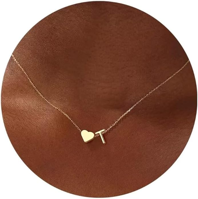 Turandoss Valentines Day Gifts for Kids Teen Girls - Dainty 18K Gold Plated Heart Initial A-Z Pendant Necklace Trendy Jewelry Heart Necklaces Birthday Valentines Day Gifts for Girlfriend Wife Women