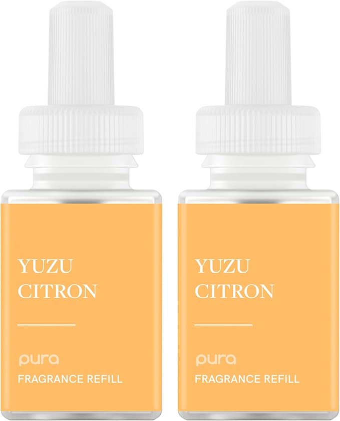 PuraHome Scent Refill - Smart Home Air Diffuser - Up to 120-Hours of Luxury Fragrance per Refill - Home Essential - Clean & Safe Diffuser Fragrance - 2 Pack, Yuzu Citron