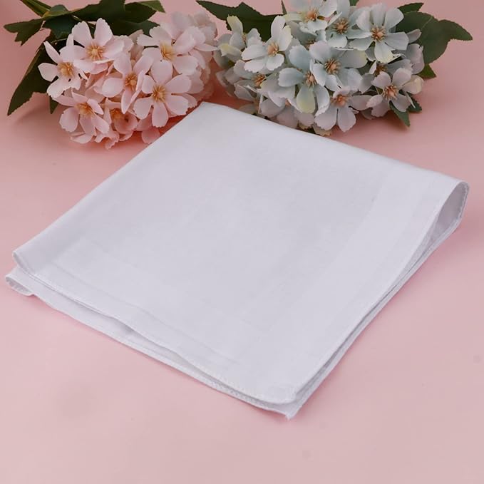 HOULIFE Men's Cotton Handkerchiefs, Solid Color 60S Soft Cotton Hankies for Men Women 6/12PCS 15.7"×15.7"