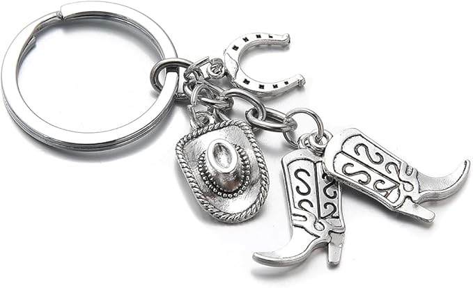 PHAETON 20PCS Hat Boot Horseshoe Keychain Western Cowgirl Keyring Equestrian Keychain Horse Lover Gift for Cowboy, Gift for Cowgirl, Cowboy Key Ring