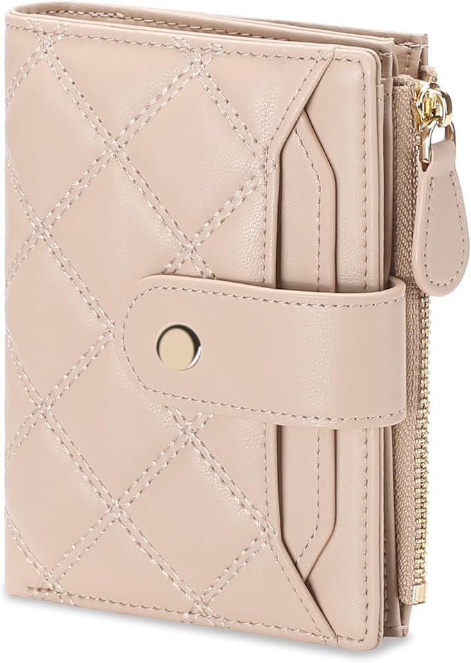 SENDEFN Small Wallet for Woman Leather RFID Blocking Bifold Zipper Pocket Credit Card Holder