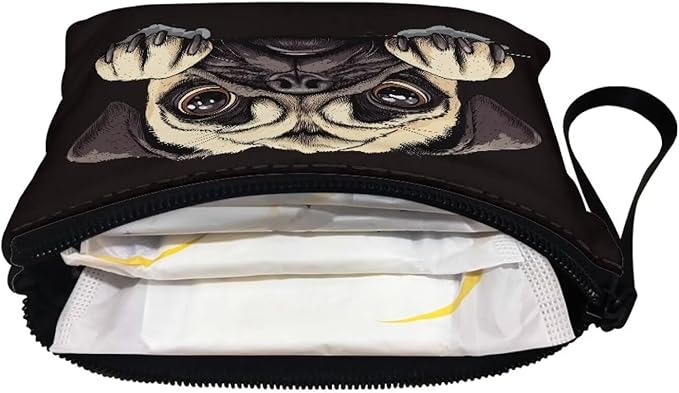 Dolyues Cute Pug Womens Coin Purses Trendy Money Pouch For Women Black Kids Zipper Coin Pouch Coin Purse With Wristlet Coin Holders