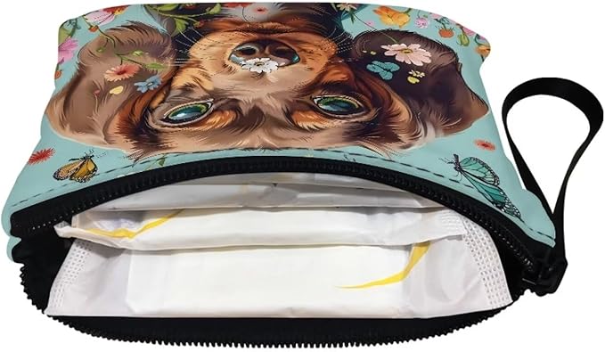 Dolyues Flower Dachshund Kids Coin Purse Cute Kids Change Purse Cute Money Pouch Animal Coin Pouch With Zipper for Christmas Birthday New Years Gifts