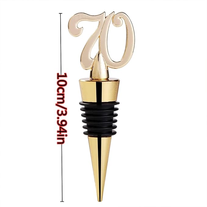 12PCS 70th Birthday Wine Bottle Stopper 70 Birthday Favors for Guests,70th Gold Wedding Anniversary Party Favors Valentine's Day Bridal Shower Souvenir Gift for Guests(12,70th Stopper)