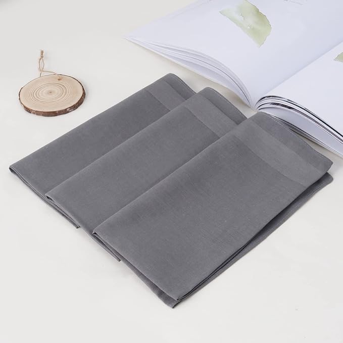 HOULIFE Men's Cotton Handkerchiefs, Solid Color 60S Soft Cotton Hankies for Men Women 6/12PCS 15.7"×15.7"
