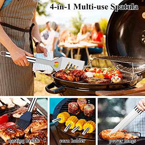 Romanticist 23pcs Stainless Steel BBQ Grill Tools & Accessories Kit, Silver - Image 5