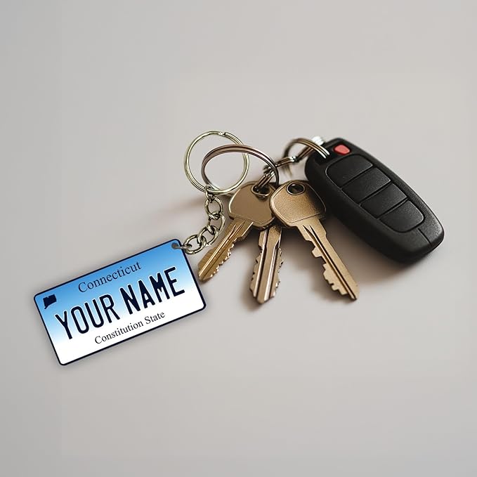 License Plate Keychain - Personalized - All States Multicolor
