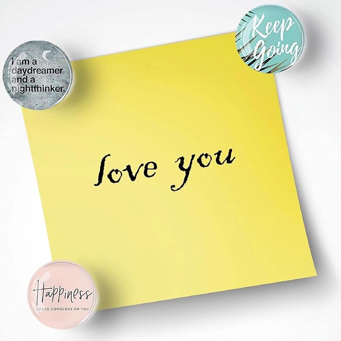 12Pcs Glass Refrigerator Magnets - Fridge Magnets Decoration for Classroom, Locker, Office Whiteboards, Cabinet, Dishwasher and Magnetic Surfaces (Inspirational Quote Fresh)