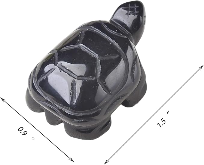 Obsidian Protection Turtle Gifts for Women Men, Birthday Graduation Gifts with Protection Card Crystal Gift for Negative Energy Shielding, Anxiety Relief & Spiritual Safety-Obsidian
