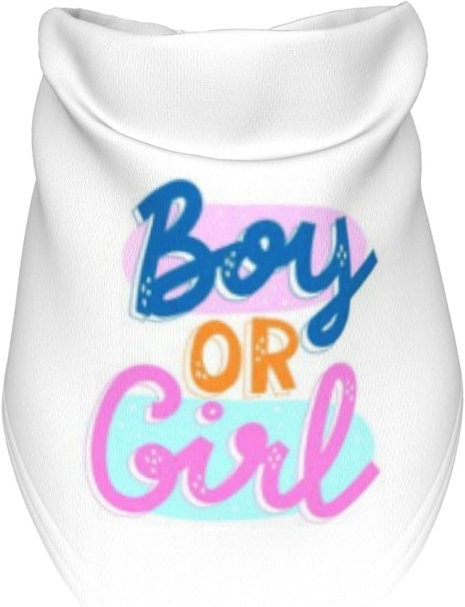 He Or She What Will It Be? Gender Reveal/Baby Announcement Dog Bandana,Pet Neckerchief for Pets Daily Wear Photo Prop Party Supplies (White -2)