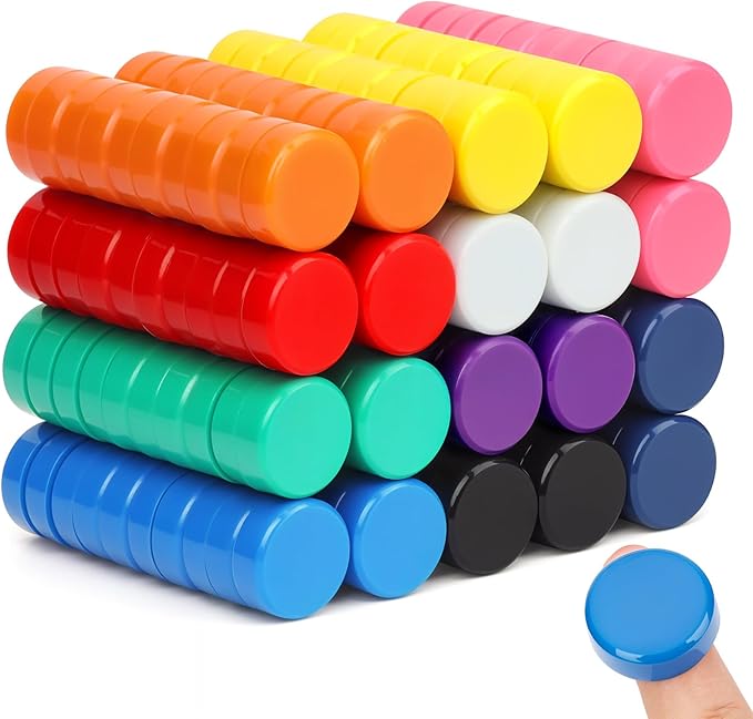 200 Pack Fridge Magnets 10 Colors Refrigerator Magnets Small Strong Magnets Mini Colorful Cute Magnet for Whiteboard Fridge Map Kitchen Office Classroom Locker Magnet