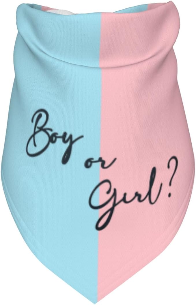 He Or She What Will It Be? Gender Reveal/Baby Announcement Dog Bandana,Pet Neckerchief for Pets Daily Wear Photo Prop Party Supplies (boy or Girl-2)