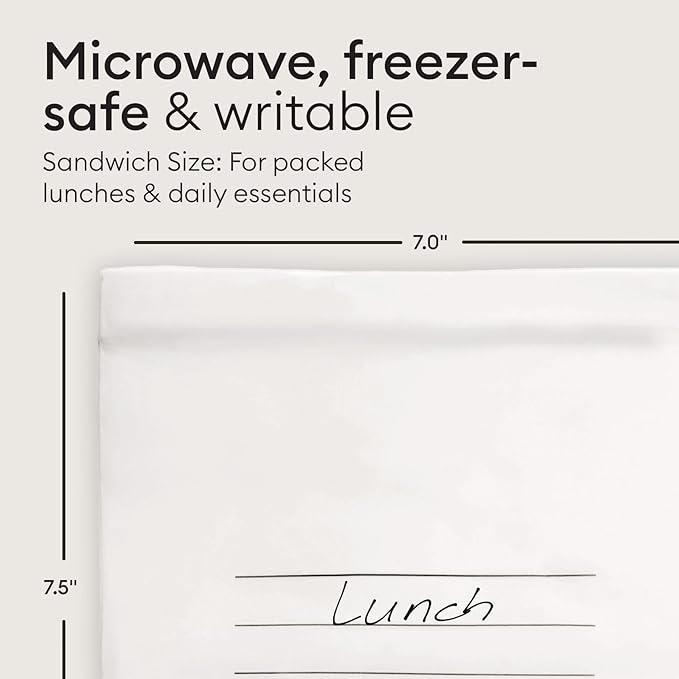 Vove Compostable Sandwich Bags, Medium 30 Count – Freezer Safe, Leak Proof, Non Toxic, Writable Surface for School Lunches & Meal Prep, Eco-Friendly