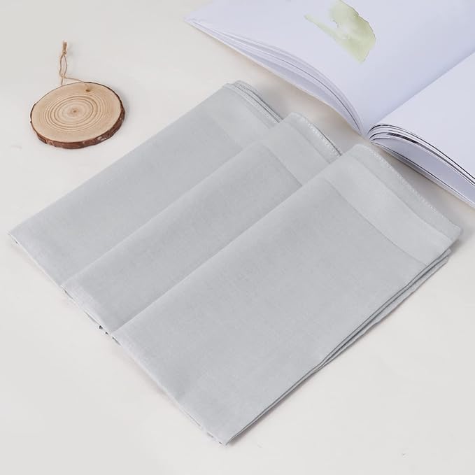 HOULIFE Men's Cotton Handkerchiefs, Solid Color 60S Soft Cotton Hankies for Men Women 6/12PCS 15.7"×15.7"