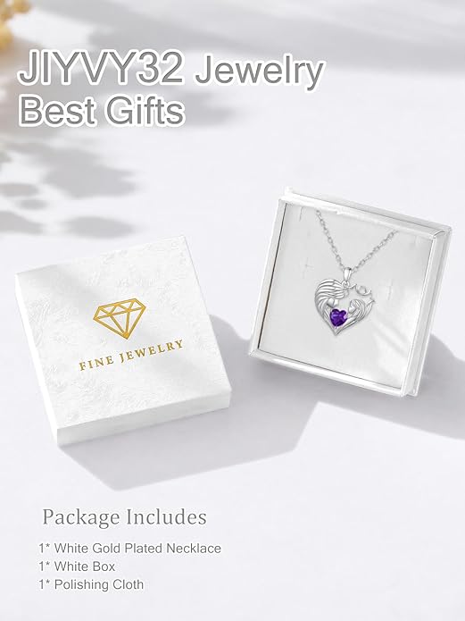 Mother and Daughter/Son Love Heart Necklace White Gold/14K Gold/Rose Gold Birthstone Jewelry Christmas Mothers Day Birthday Gifts For Mom Wife Grandma Women