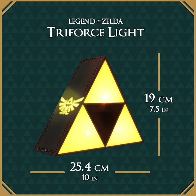 Legend of Zelda Triforce Hero Night Light, Projects The Hyrule Crest, Collectible Novelty Gamer Gift for Nostalgist Video Game Enthusiast by Paladone