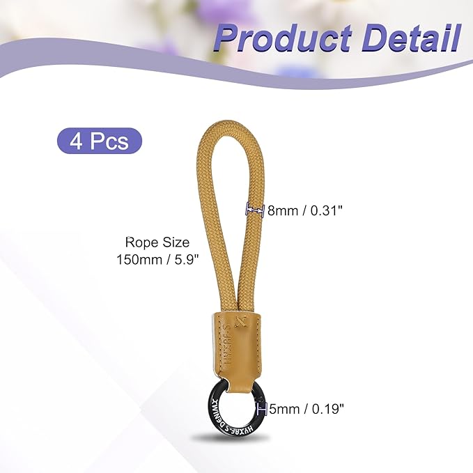 PATIKIL Handmade Cowhide Key Chain,Stylish Bag Pendant Leather Car Key Lanyard Mobile Phone Keychain Accessories, 4 Pack