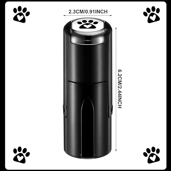 Supervitae 2 Pack Love Dog Paws Print Stamps Ink Stamper Mini Self Inking Stamps for Party Activities Craft Supplies