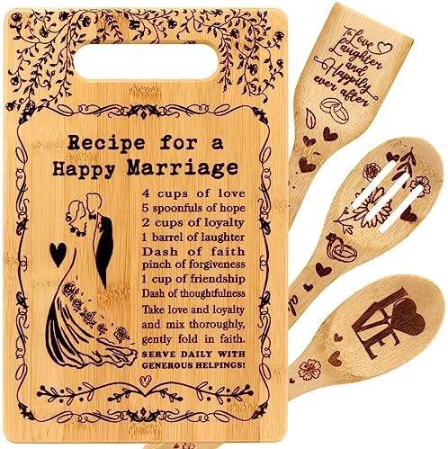 Wedding Gifts for Couples Marriage Cutting Boards Anniversary Newlywed Gift by TuSuQing