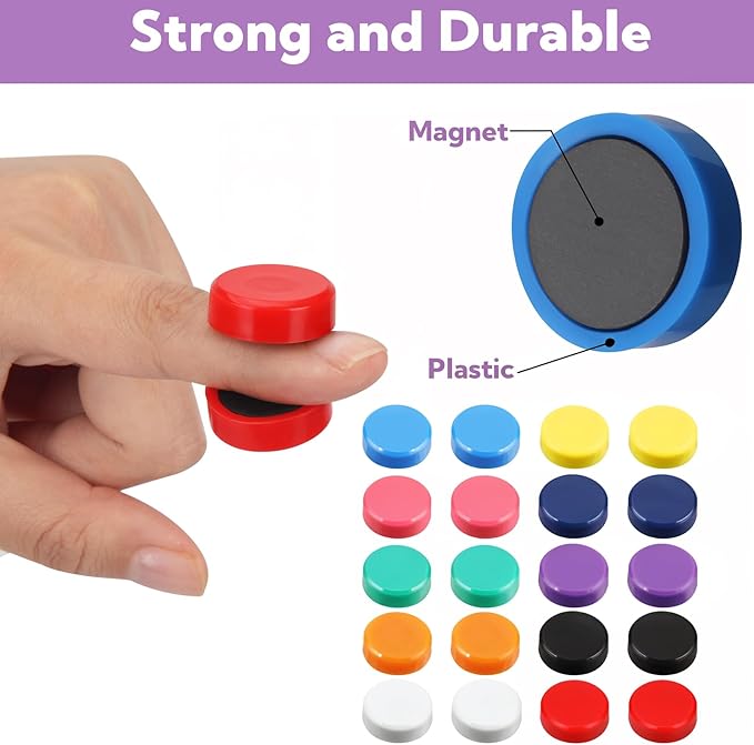 200 Pack Fridge Magnets 10 Colors Refrigerator Magnets Small Strong Magnets Mini Colorful Cute Magnet for Whiteboard Fridge Map Kitchen Office Classroom Locker Magnet