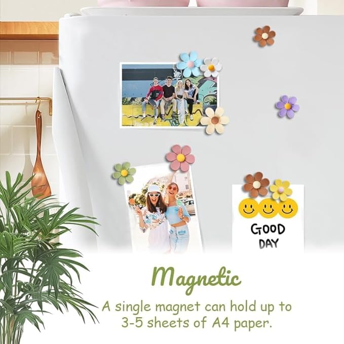 20PCS Refrigerator Magnets Colorful Fridge Magnets 3D Flower Cute Fridge Magnet Decorative Funny Refrigerator Magnet for Whiteboard Cabinet Locker Classroom Home Kitchen Office (3D Flower, 20PCS)