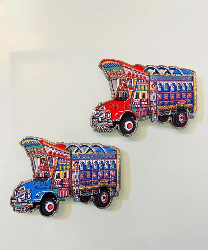 Premium Diecast Metal Bedford Truck Art Fridge Magnet | Pack of 1 | Authentic Pakistani Cultural Souvenir | Heavy Duty Vehicle Model Home Decor Collectible