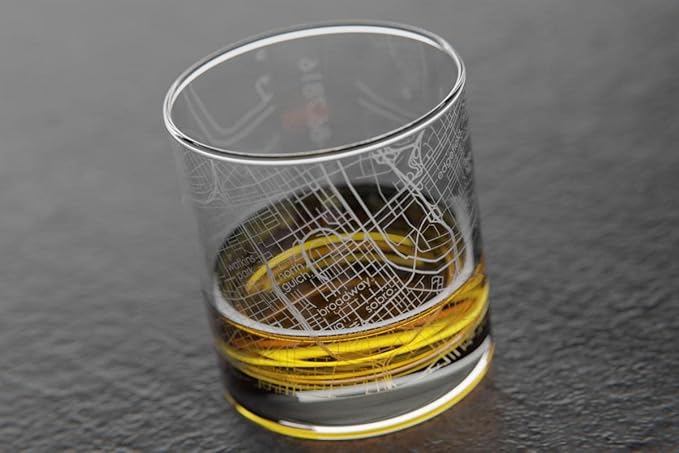 Well Told Engraved Nashville Tennessee Map Rocks Glass, Old Fashioned Glassware (11 oz, Clear) Etched Bourbon Tumbler, Gifts For Whiskey Lovers