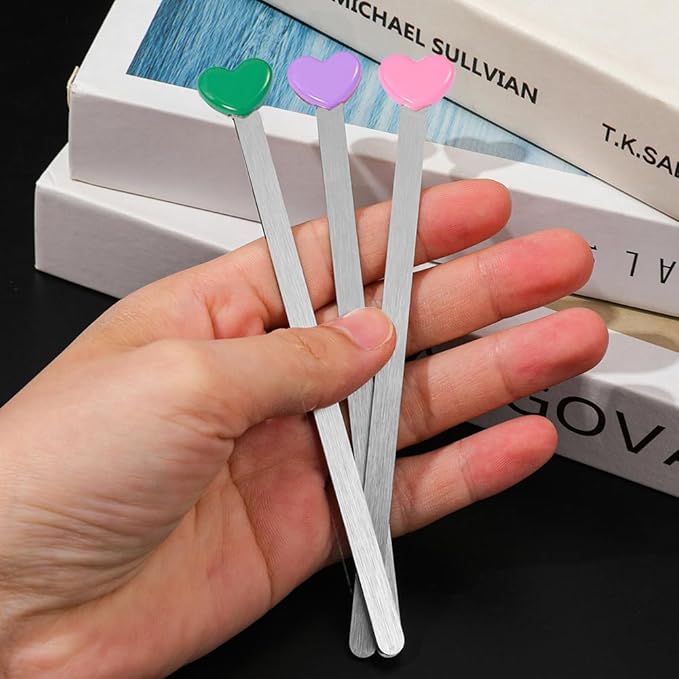 Love Heart Metal Bookmark Set - Color Stainless Steel Bookmarks, Reading Page Markers Gifts for Women, Book Lover, Girls, Boys,Couples Gifts (Love Heart C)