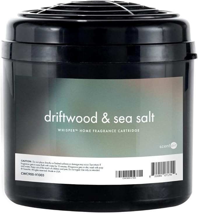 ScentAir Whisper Home Monthly Plug-in Refill, Fragrance Cartridge for Home and Office, Amazon Exclusive, Driftwood & Sea Salt