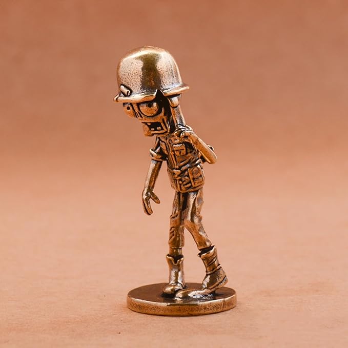 Brass Animals Figurine Decorative,Solid Copper Decorations,Metal Statue,Zombie Figurines,Small Halloween Decorations, Spooky Brass Zombie Statues for Holiday & Desktop Display