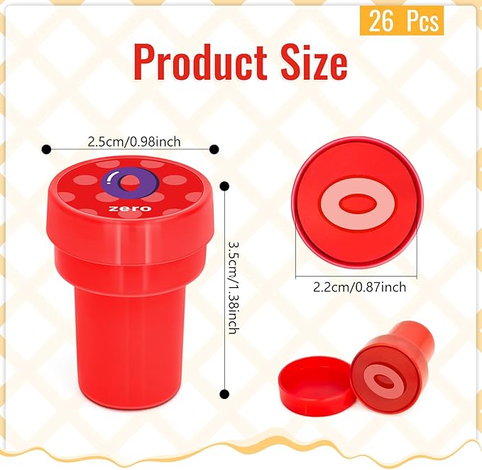 Cinrobiye 24 Pcs Math Stampers for Kids, Number Symbol Shape Stampers Party Favors for Classroom Rewards Math Birthday Party Supplies Educational Learning for Goodie Bags Carnival Prizes DIY Crafts