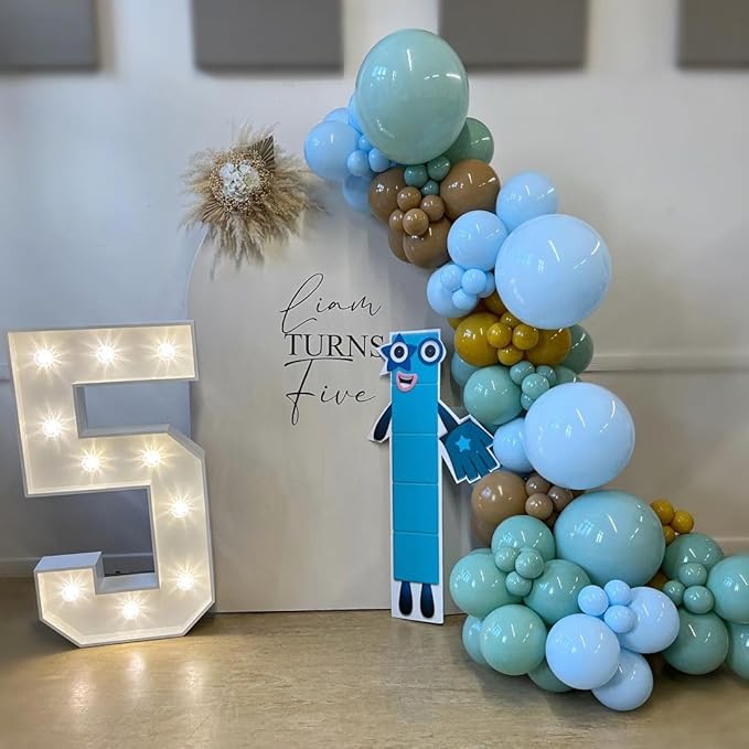 Bezente Pastel Blue Latex Party Balloons - 30 Pack 18 inch Round Helium Light Blue Bridal Blue Balloons for Boys Girls Birthday Bridal Shower Gender Reveal Wedding Anniversary Party Decorations