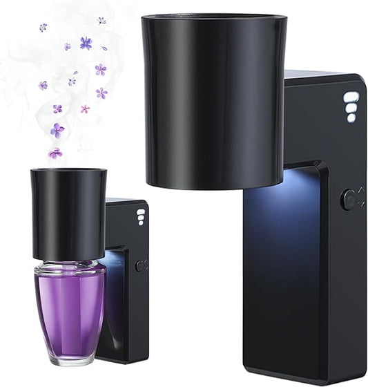 2 PCS Wall Fragrance Plug in with Night Light and Oil Diffuser Plug with Upgraded Fragrance Concentration Control, Compatible with Bath and Body Works WallFower for Home, Black