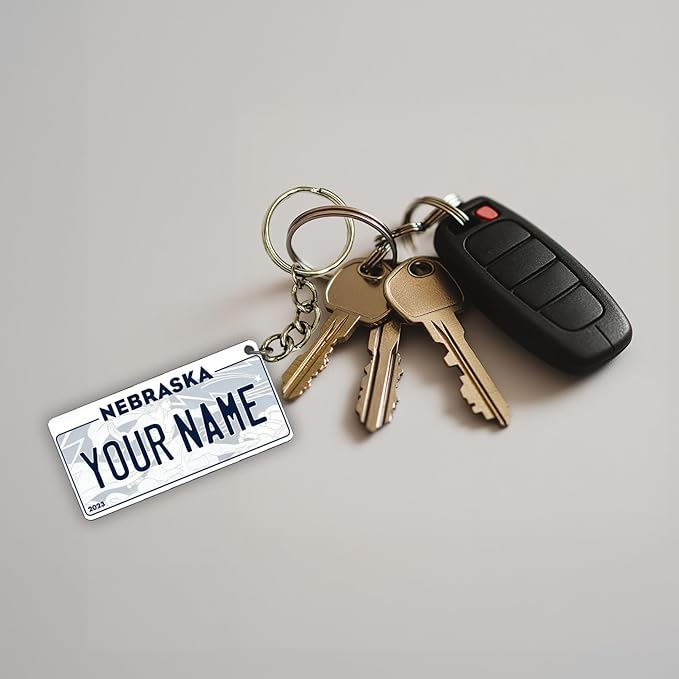 License Plate Keychain - Personalized - All States Multicolor