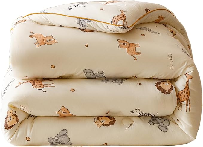 3PCS Comforter Twin Size Bed Set, Ultra Soft Marshmallow Fluffy Comforter Sets, Cute Bedding Set for Kids Boys Girls Teen, Microfiber Lightweight All Seasons Bedroom (Wildlife Park)