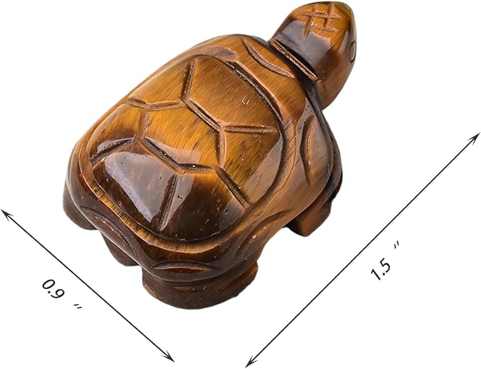 Tiger's Eye Turtle Figurine - 1.5" Miniature Travel Charm | Handcrafted Good Luck Gift for Women Travelers | Compact Keepsake for Adventure Enthusiasts