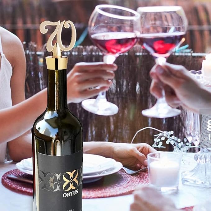 12PCS 70th Birthday Wine Bottle Stopper 70 Birthday Favors for Guests,70th Gold Wedding Anniversary Party Favors Valentine's Day Bridal Shower Souvenir Gift for Guests(12,70th Stopper)