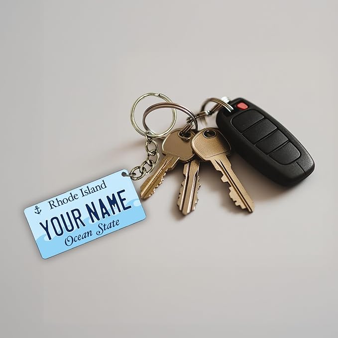 License Plate Keychain - Personalized - All States Multicolor